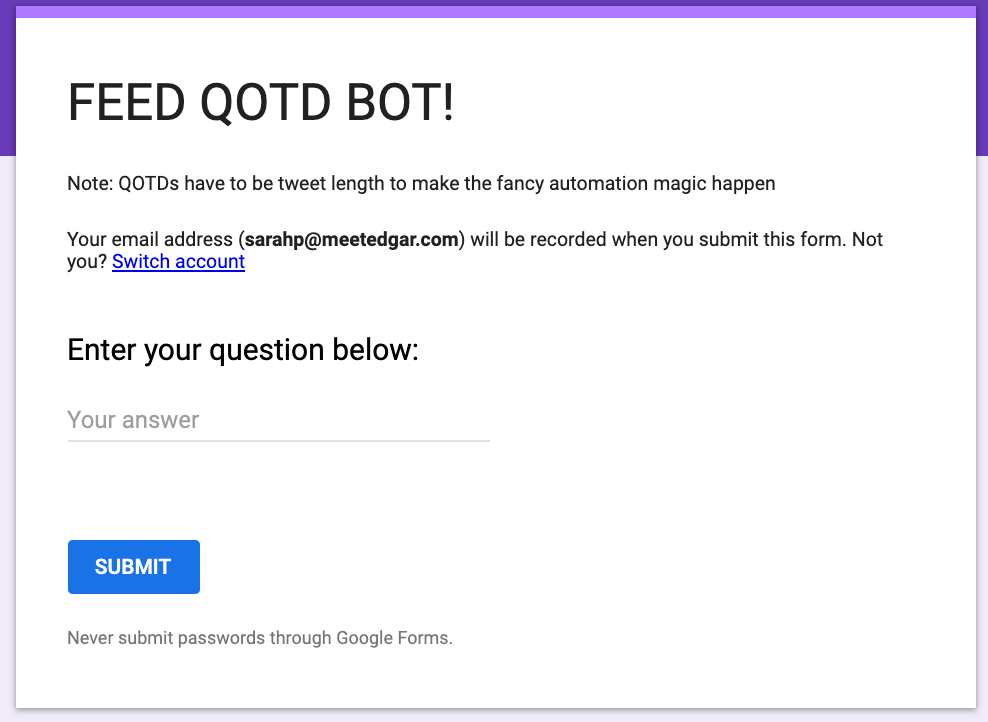 How I set up a Slack Question of the Day Bot for MeetEdgar, using MeetEdgar