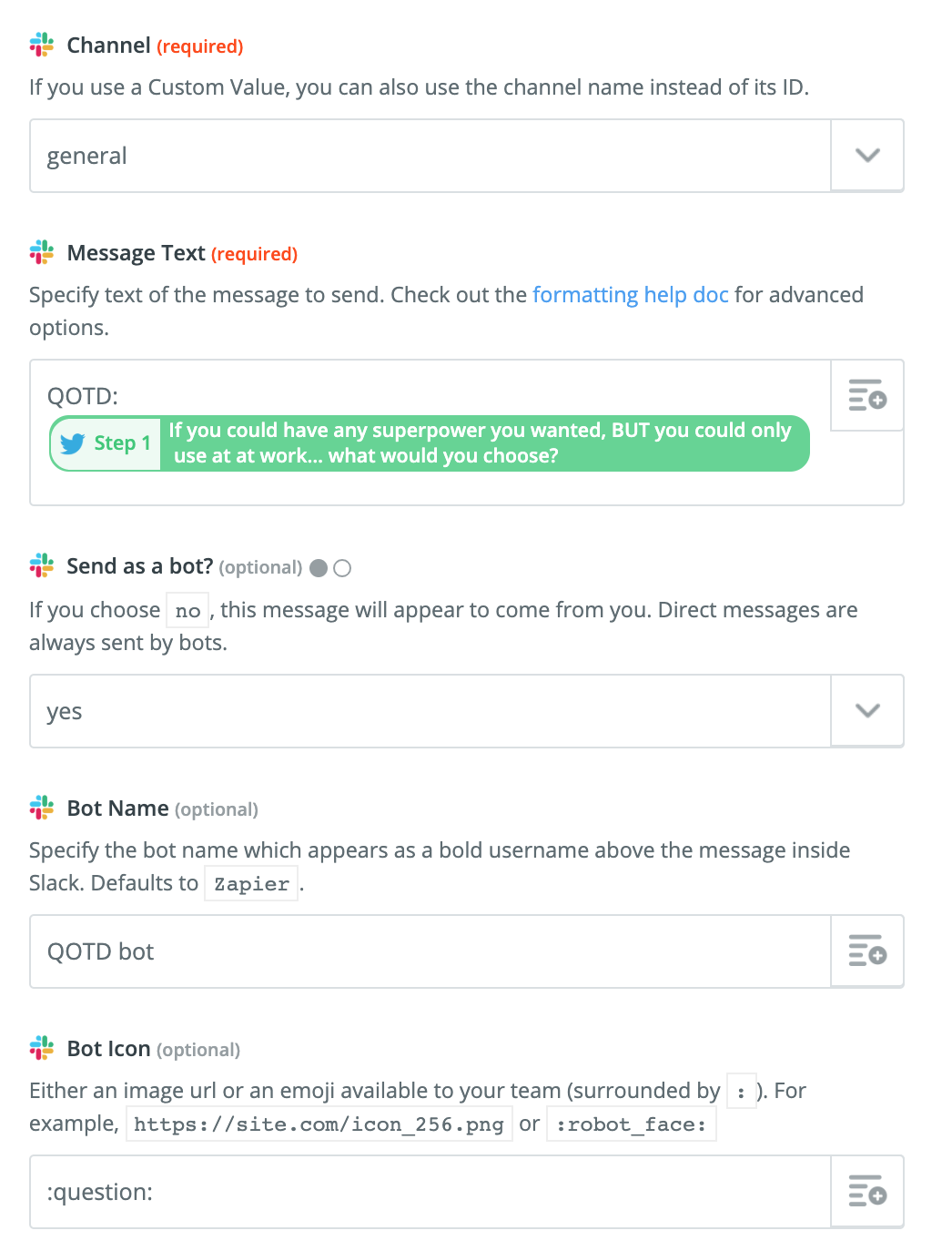 How I set up a Slack Question of the Day Bot for MeetEdgar, using MeetEdgar